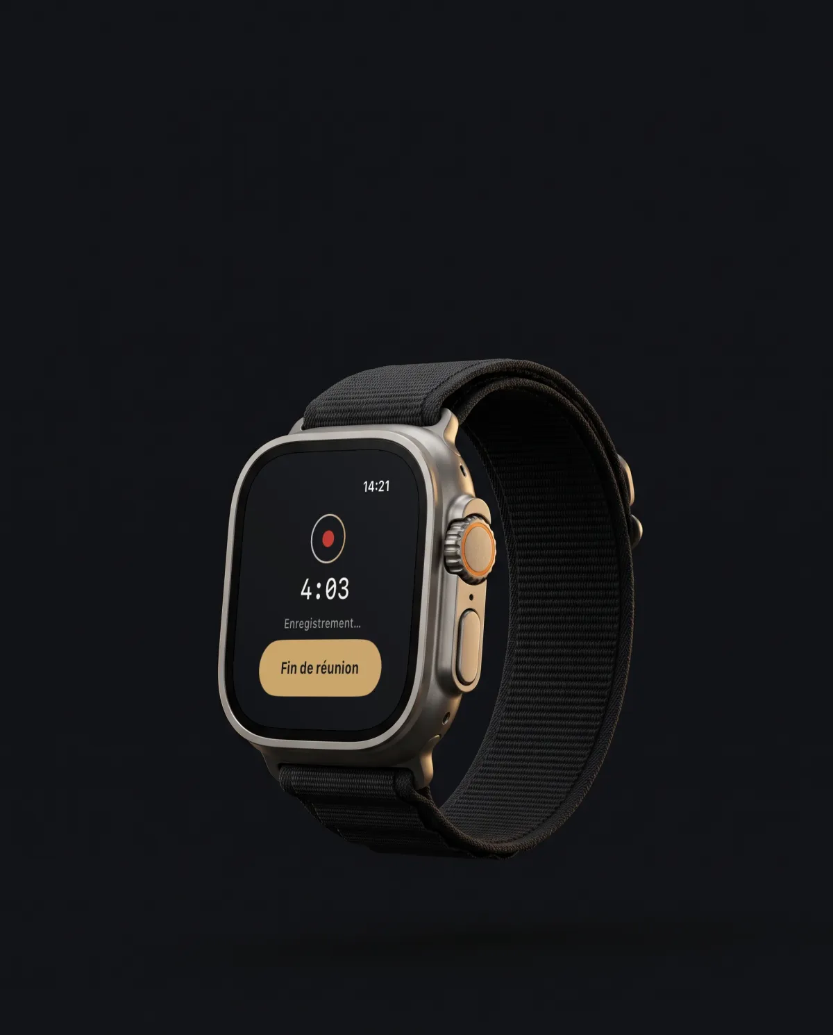 The Apple Watch recording a meeting